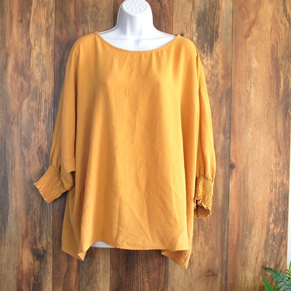 Urban Daizy Women's Oversized 3/4 Sleeve Blouse L